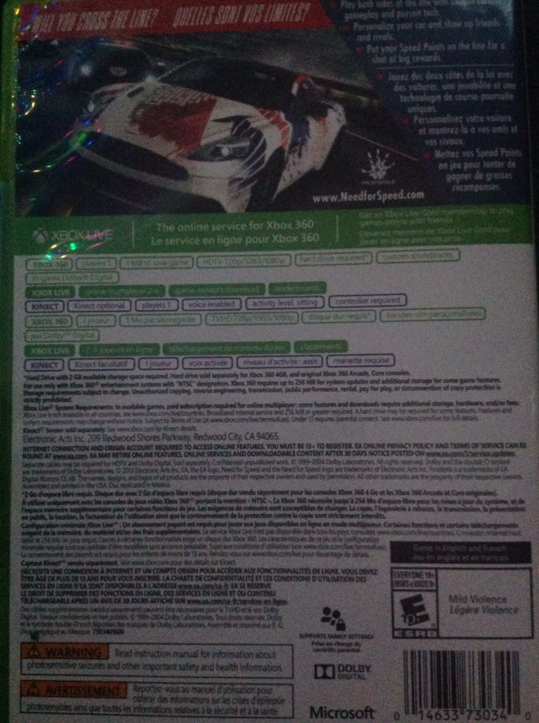 Need for Speed: Rivals - Microsoft Xbox 360 (Electronic Arts - 1) video game collectible [Barcode 014633730340] - Main Image 2
