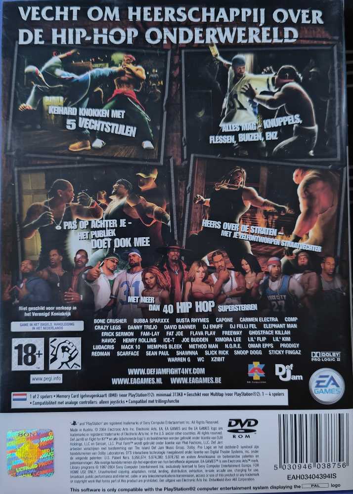 DefJam: Fight For NY - Sony PlayStation 2 (PS2) (Electronic Arts (EA)) video game collectible [Barcode 5030946038756] - Main Image 2