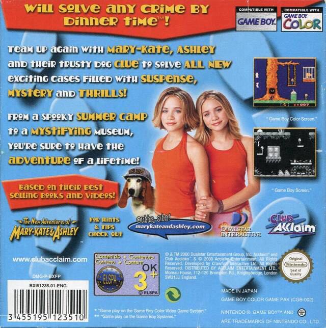 Mary-Kate & Ashley Get A Clue! - Nintendo Game Boy Color (Aklaim - 1) video game collectible [Barcode 021481512356] - Main Image 2