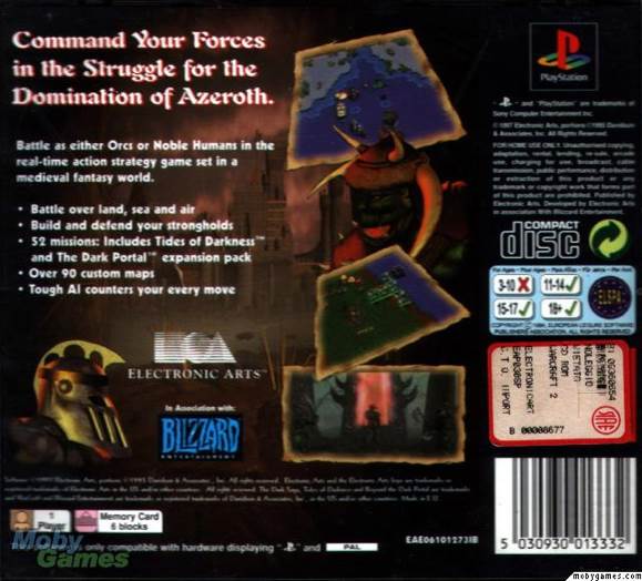 Warcraft II: The Dark Saga - Sony PlayStation (Electronic Arts/EA Games - 1) video game collectible [Barcode 014633077957] - Main Image 2