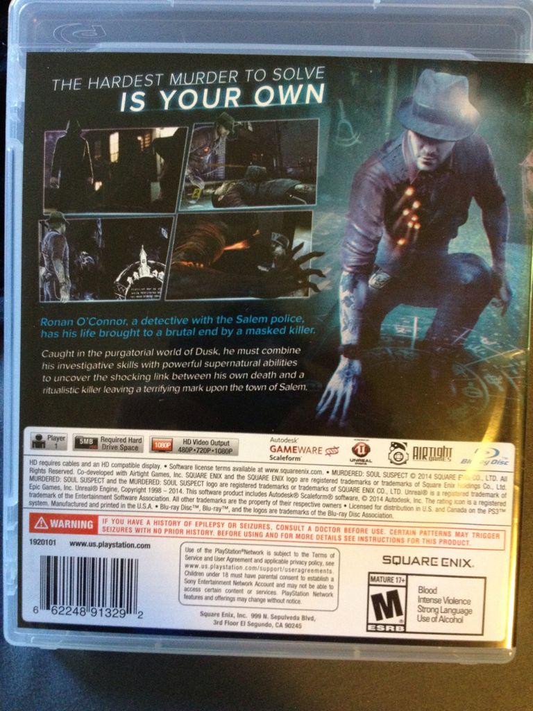 Murdered: Soul Suspect - Sony PlayStation 3 (PS3) (1) video game collectible - Main Image 2