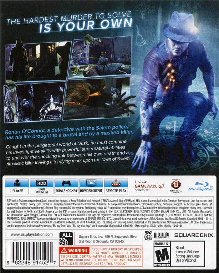 Murdered: Soul Suspect - Sony PlayStation 4 (PS4) (Square Enix) video game collectible - Main Image 2