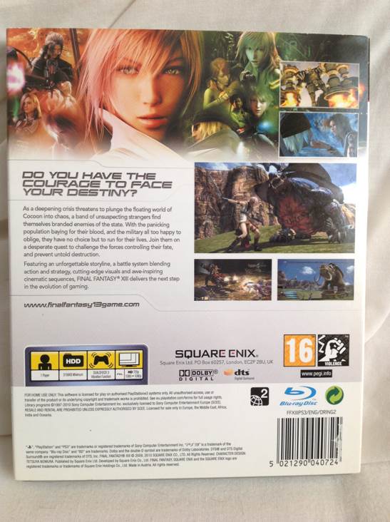 Final Fantasy XIII - HMV Exclusive Slipcase - Sony PlayStation 3 (PS3) (Square Enix - 1) video game collectible - Main Image 2