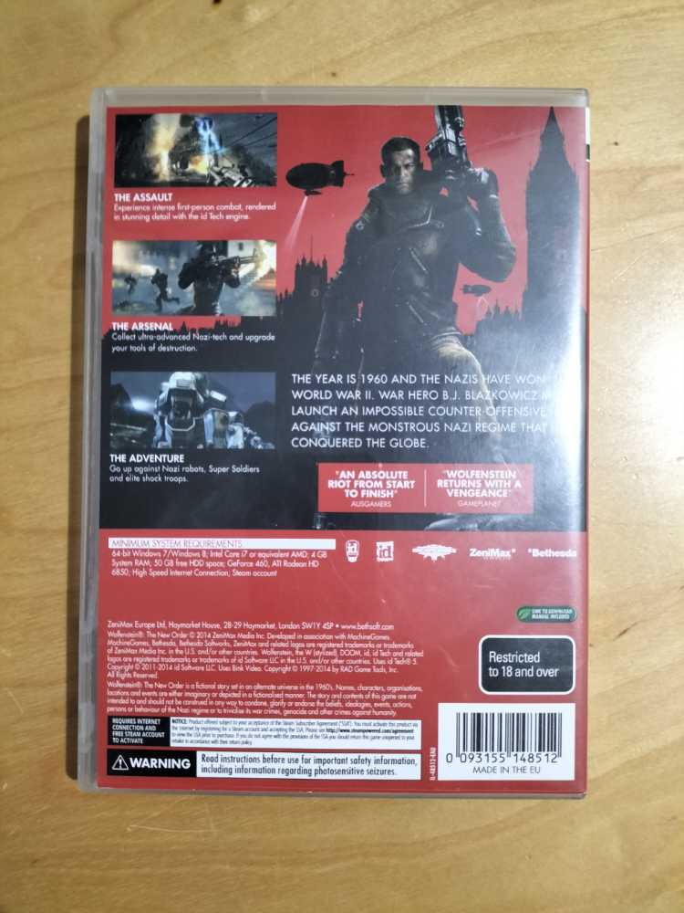 Wolfenstein - The New Order - PC video game collectible [Barcode 093155148512] - Main Image 2