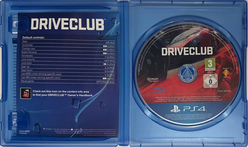 Drive Club - Sony PlayStation 4 (PS4) (Sony Computer Entertainement Europe - 1) video game collectible [Barcode 711719276579] - Main Image 3