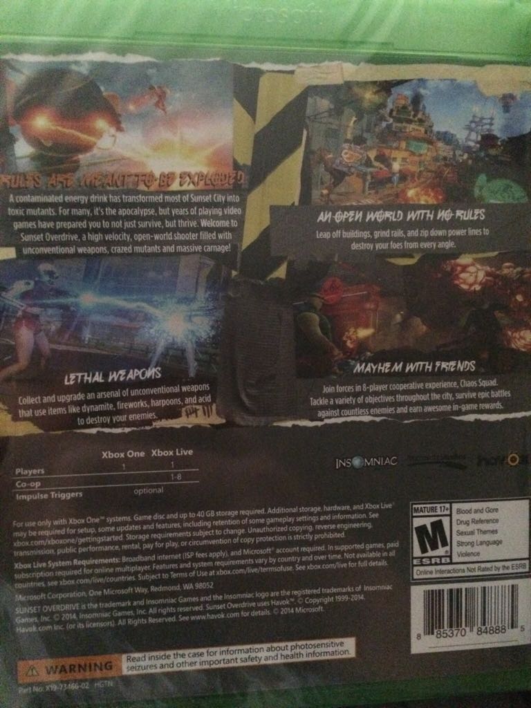 Sunset Overdrive - Microsoft Xbox One (Microsft Studios - 1) video game collectible [Barcode 885370848885] - Main Image 2