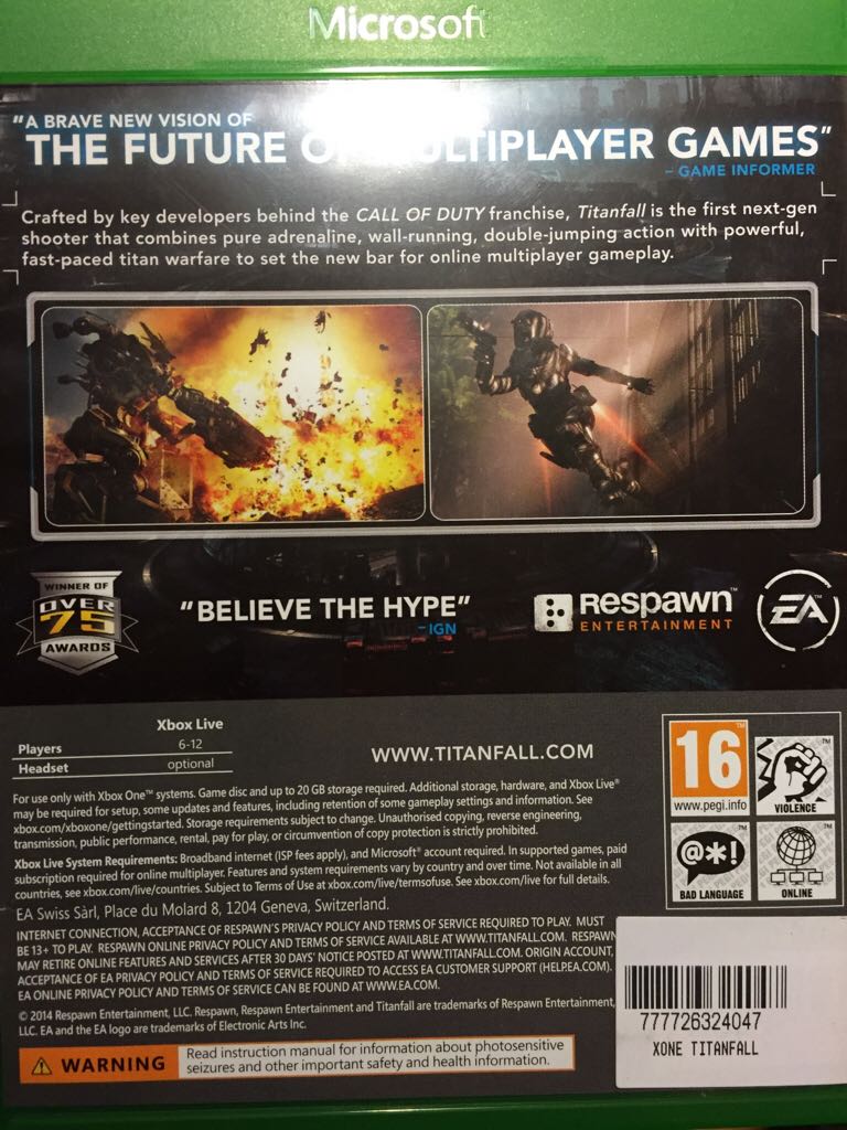 Titanfall - Microsoft Xbox One video game collectible [Barcode 777726324047] - Main Image 2