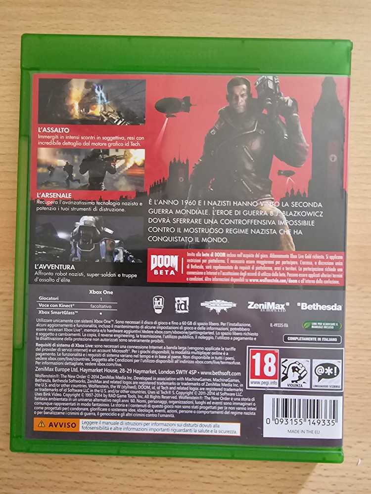 Wolfenstein: The New Order - Microsoft Xbox One video game collectible [Barcode 093155149335] - Main Image 2