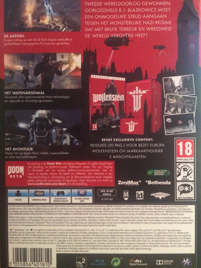 Wolfenstein: The New Order - Sony PlayStation 4 (PS4) (Bethesda Softworks - 1) video game collectible - Main Image 2