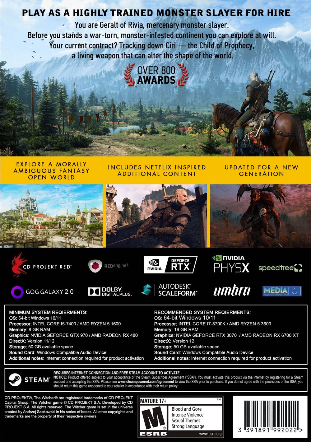 Witcher 3: Wild Hunt - Valve Steam (CD Projekt - 1) video game collectible - Main Image 2