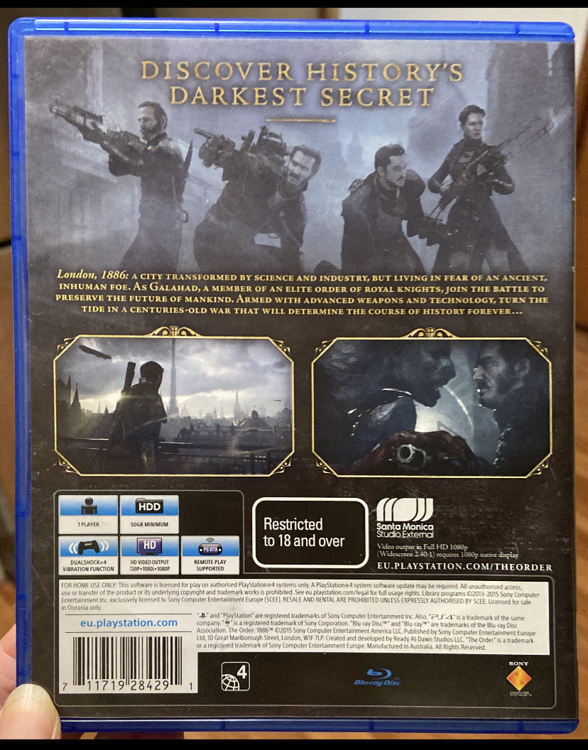 The Order: 1886 - Sony PlayStation 4 (PS4) (Ready At Dawn - 1) video game collectible [Barcode 711719284291] - Main Image 3