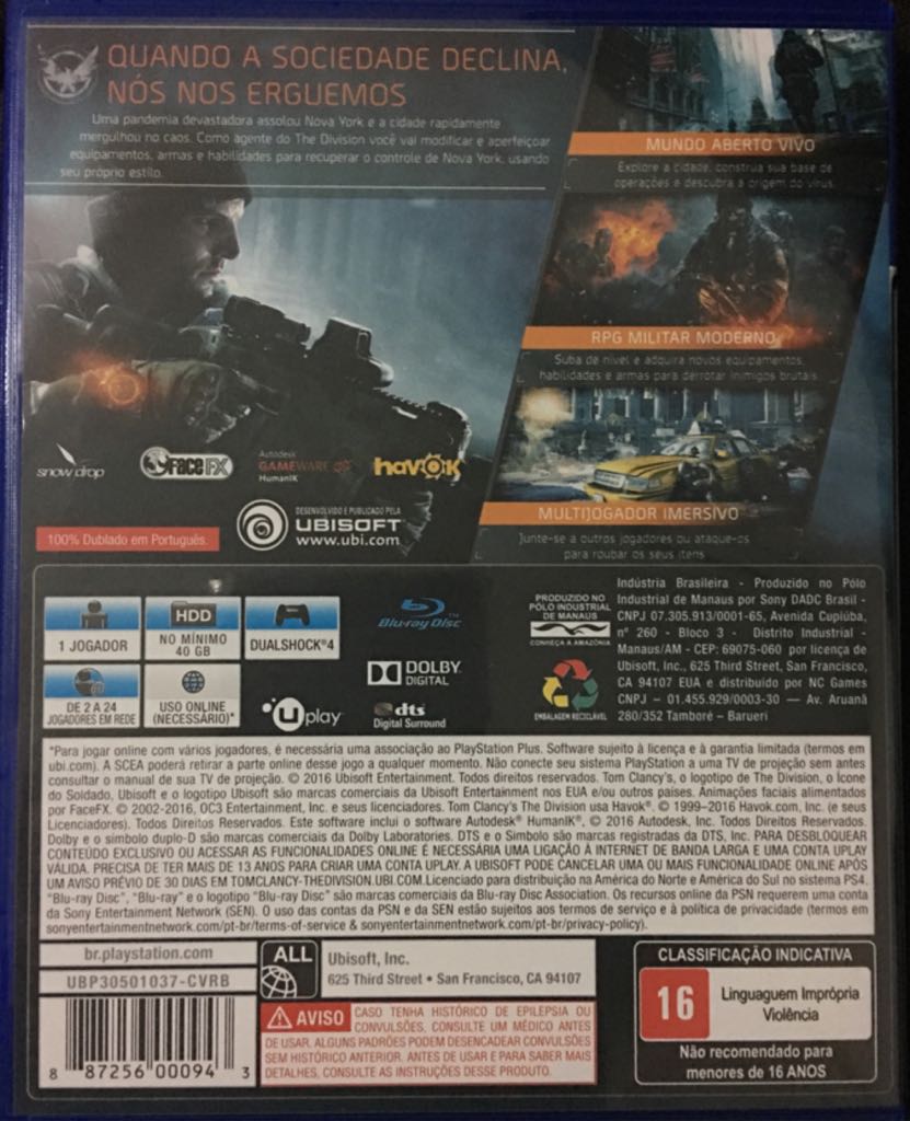 Tom Clancy’s The Division - Sony PlayStation 4 (PS4) (Ubisoft - 1-24) video game collectible [Barcode 887256000943] - Main Image 2