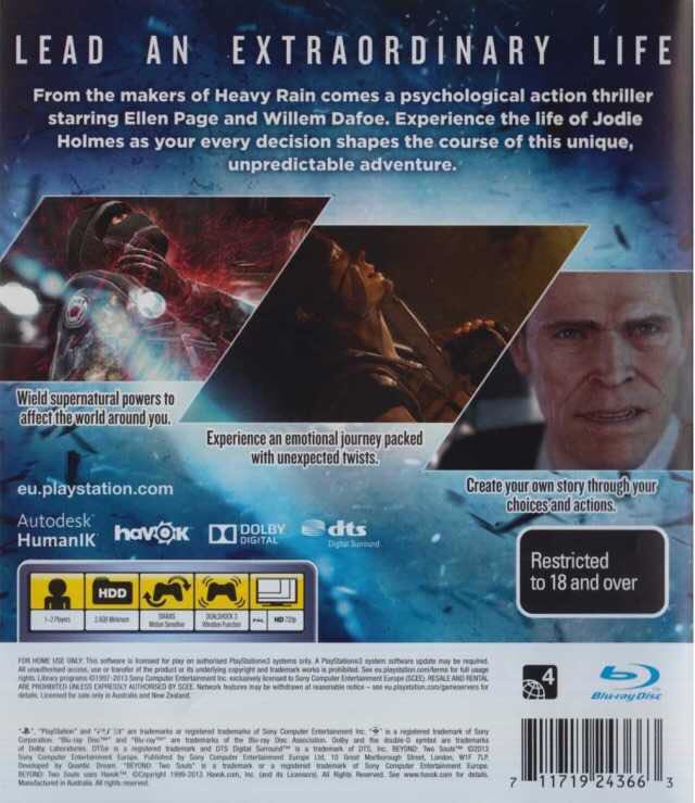 Beyond Two Souls - Sony PlayStation 3 (PS3) (Sony Computer Entertainment - 1) video game collectible [Barcode 711719243267] - Main Image 2