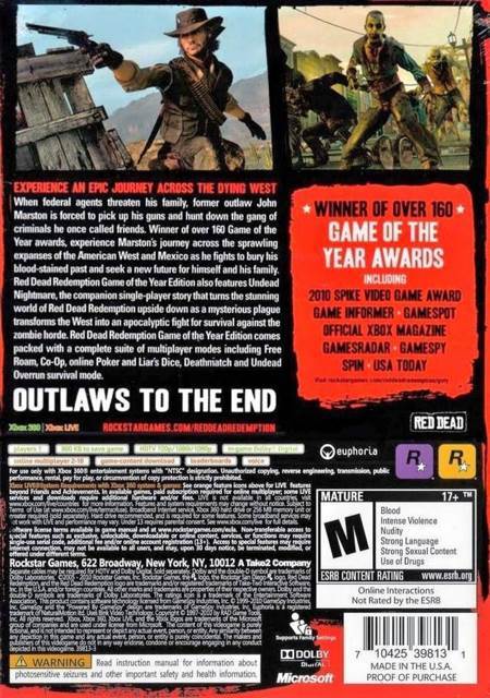 Red Dead Redemption: GOTY Edition - Microsoft Xbox 360 (Rockstar Games - 16) video game collectible - Main Image 2