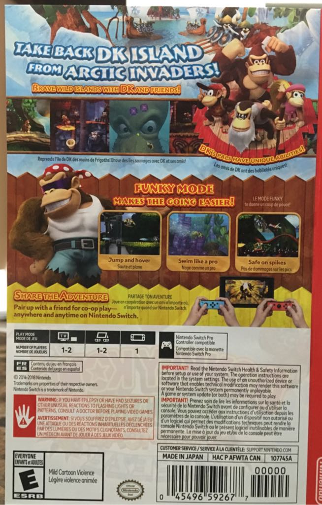Donkey Kong Country: Tropical Freeze - Nintendo Switch (Retro Studios - 2) video game collectible [Barcode 045496592677] - Main Image 2