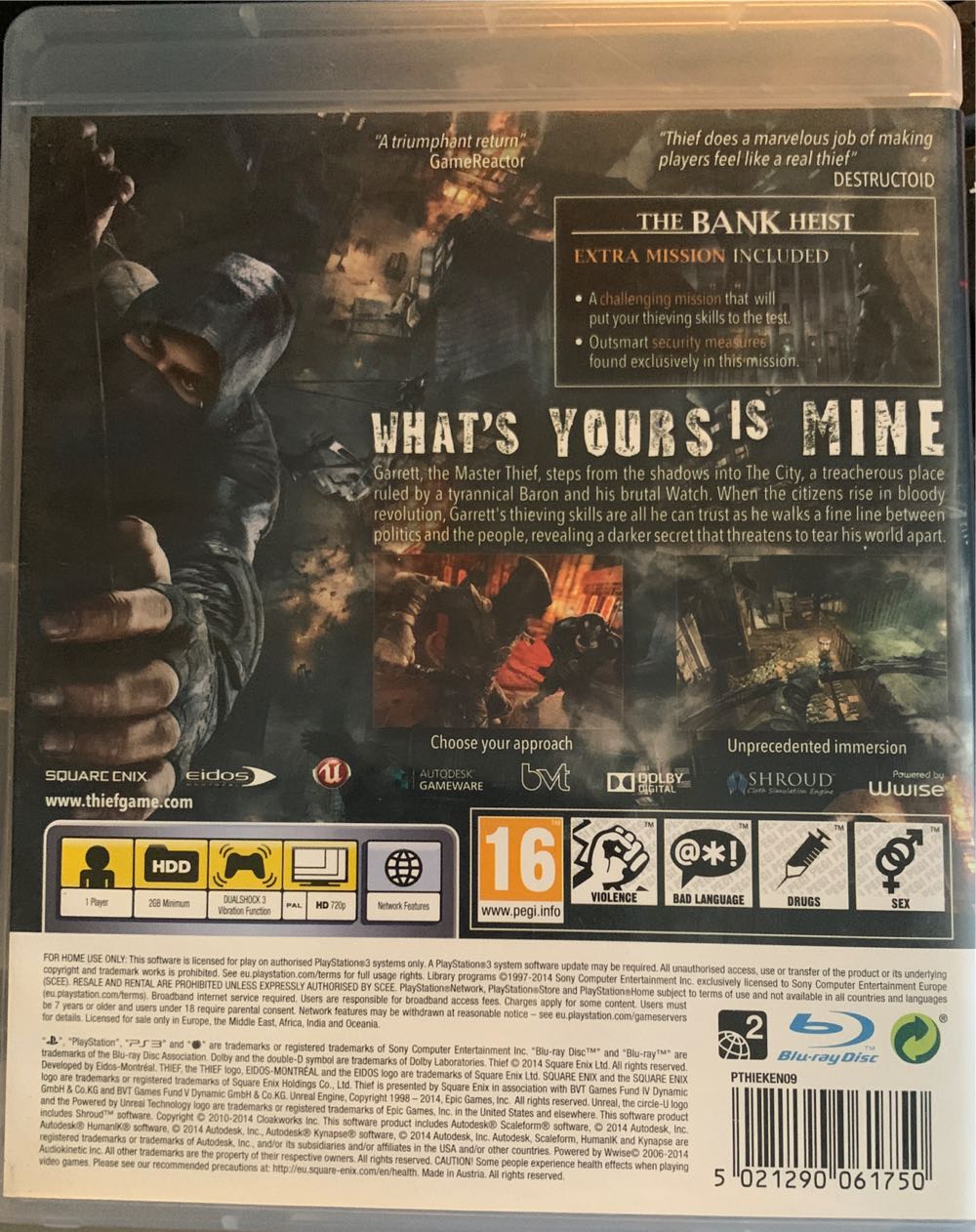 Thief - Sony PlayStation 3 (PS3) video game collectible [Barcode 5021290061750] - Main Image 2
