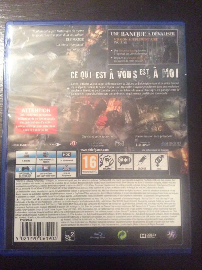 Thief - Sony PlayStation 4 (PS4) (Square Enix - 1) video game collectible [Barcode 5021290061903] - Main Image 2