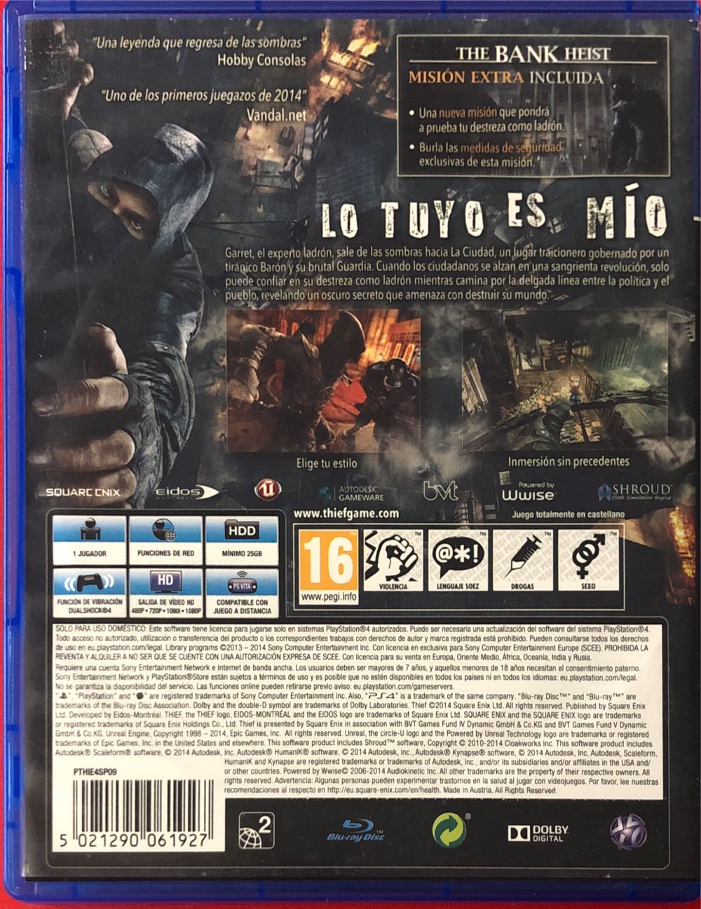 Thief - Sony PlayStation 4 (PS4) (1) video game collectible [Barcode 5021290061927] - Main Image 2