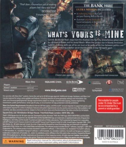 Thief - Microsoft Xbox One (Square Enix) video game collectible [Barcode 662242973377] - Main Image 2