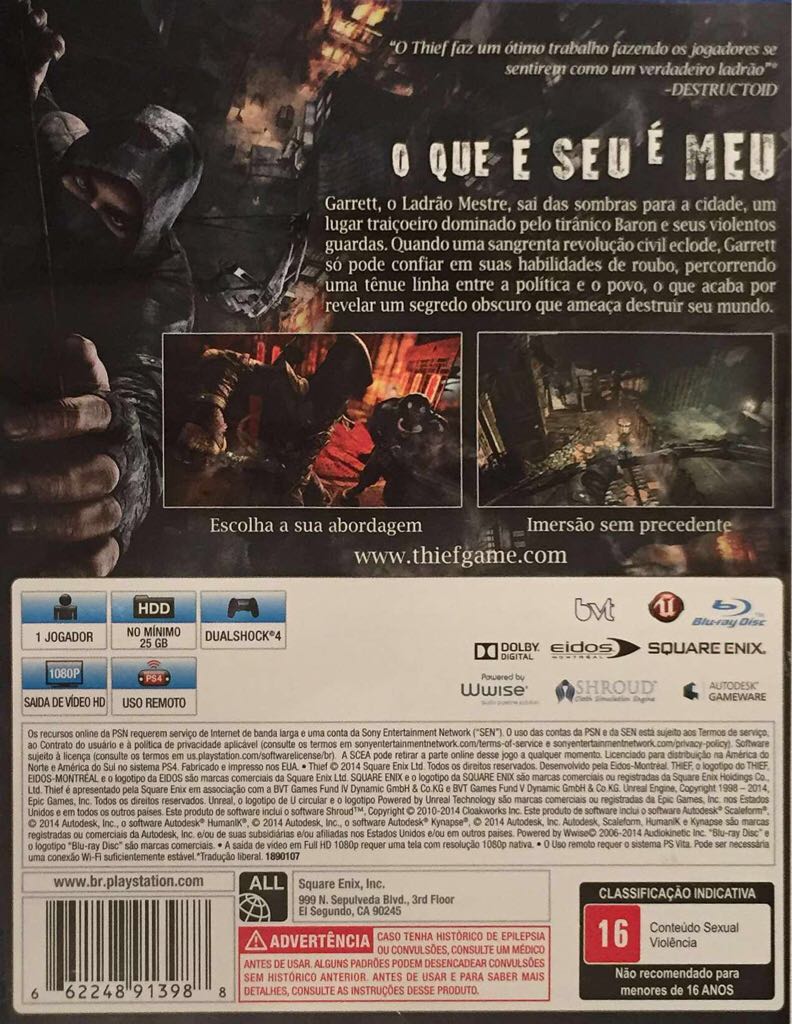 Thief - Sony PlayStation 4 (PS4) (Square Enix - 1) video game collectible [Barcode 662248913988] - Main Image 2