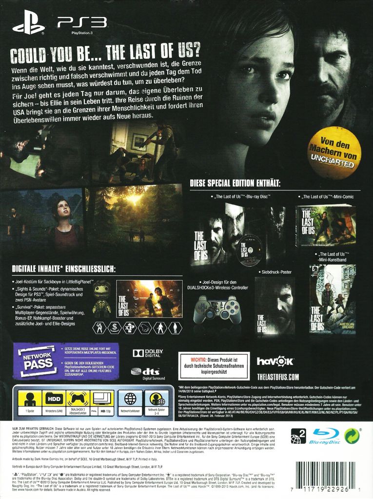 The Last Of Us - Joel Edition - Sony PlayStation 3 (PS3) (Sony - 8) video game collectible [Barcode 711719229261] - Main Image 2