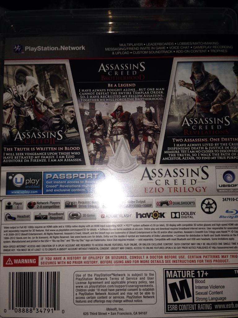 Assassin’s Creed: Ezio Trilogy - Sony PlayStation 3 (PS3) (Ubisoft - 1) video game collectible - Main Image 2