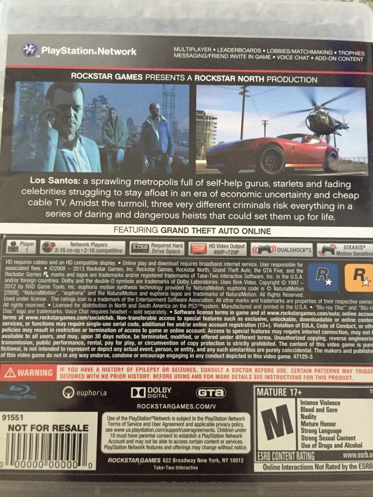 Grand Theft Auto Five - Sony PlayStation 3 (PS3) video game collectible - Main Image 2