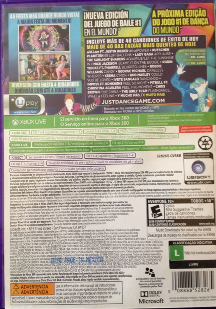 Just Dance 2014 - Microsoft Xbox 360 (Ubisoft - 4) video game collectible [Barcode 008222528265] - Main Image 2