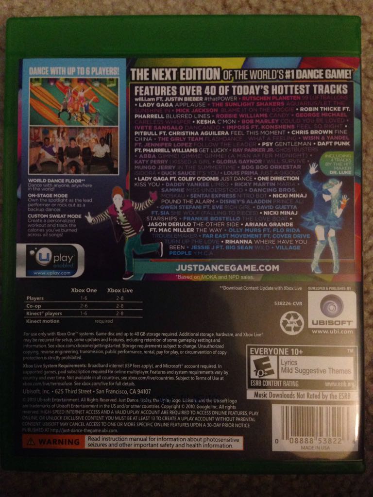 Just Dance 2014 (R) - Microsoft Xbox One (Ubisoft - 1-8) video game collectible [Barcode 008888538226] - Main Image 2