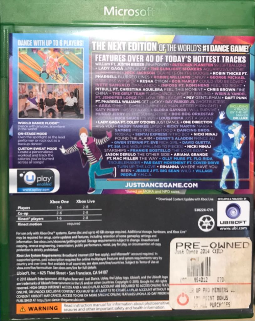 Just Dance 2014 - Microsoft Xbox One (Ubisoft) video game collectible [Barcode 008888539018] - Main Image 2