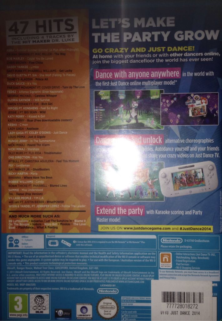 Just Dance 2014 - Nintendo Wii U (Ubisoft) video game collectible [Barcode 777728018272] - Main Image 2