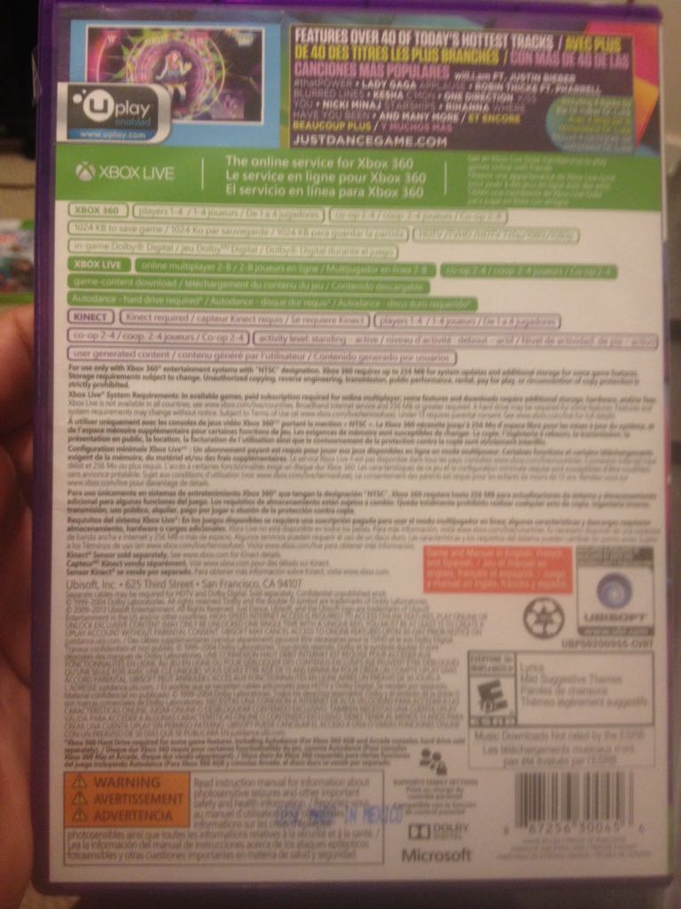 Just Dance 2014 - Microsoft Xbox 360 (Ubisoft - 1-4) video game collectible [Barcode 887256300456] - Main Image 2