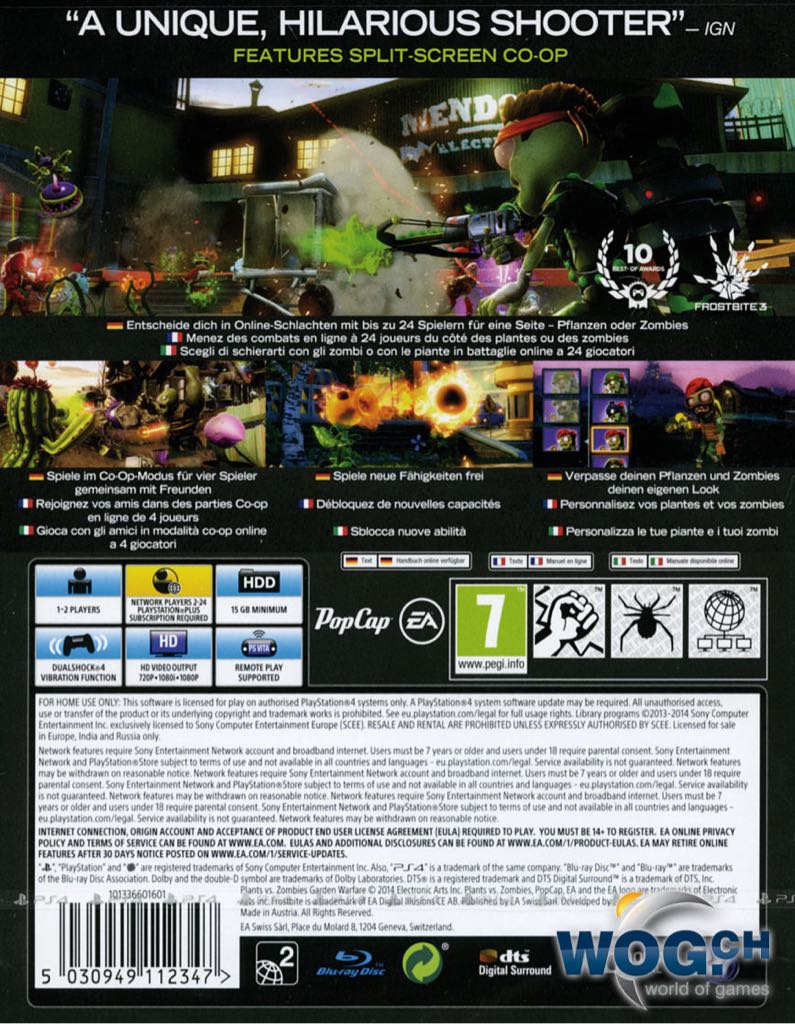 Plants Vs Zombies: Garden Warfare - Sony PlayStation 4 (PS4) (EA Games - 1) video game collectible [Barcode 014633732160] - Main Image 2