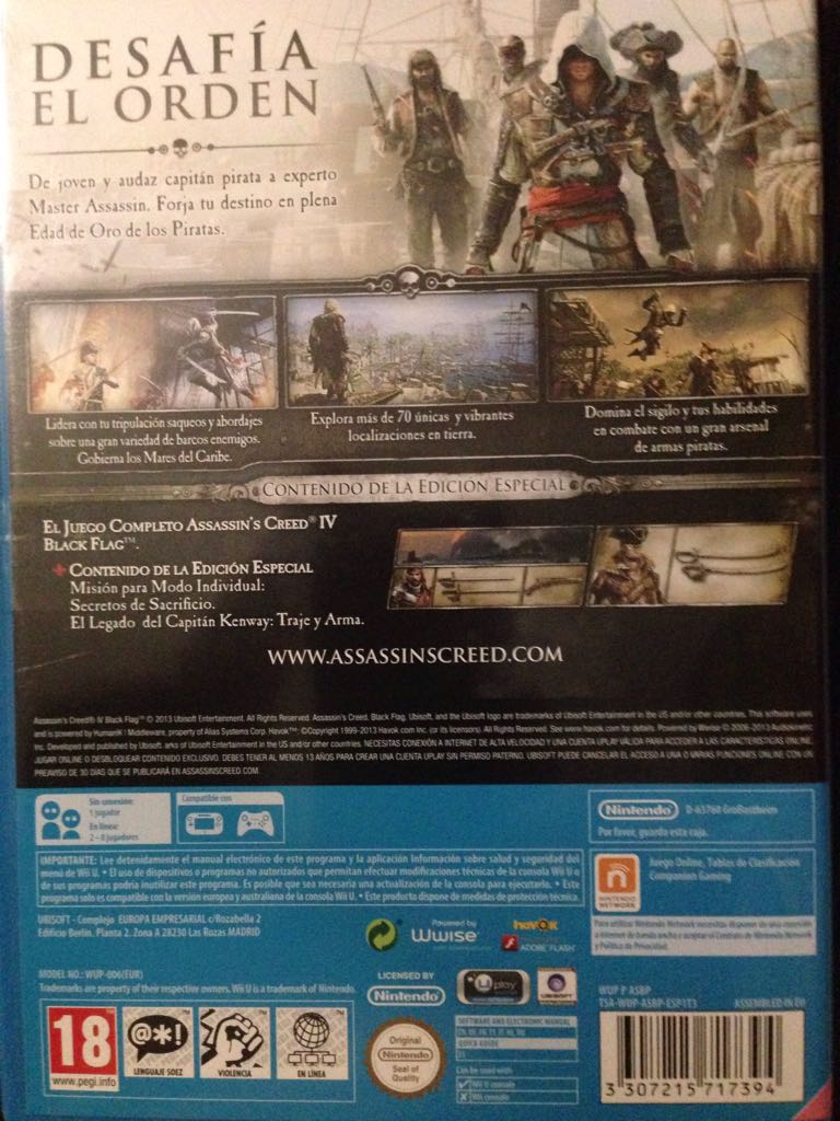 Assassin’s Creed IV Black Flag - Nintendo Wii U video game collectible [Barcode 3307215717394] - Main Image 2