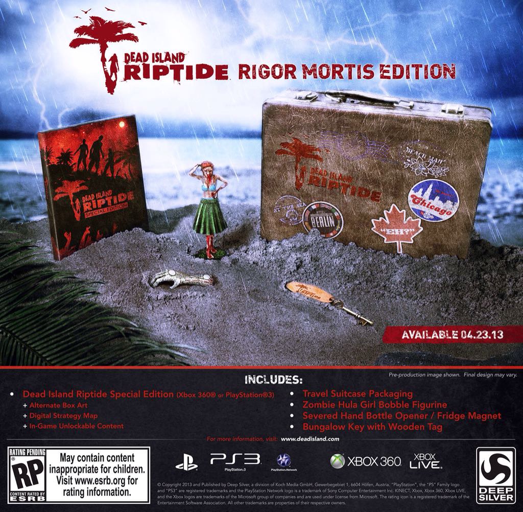 Dead Island Riptide Rigor Mortis Edition Steelbook - Sony PlayStation 3 (PS3) (Deep Silver - 4) video game collectible [Barcode 816819010501] - Main Image 2