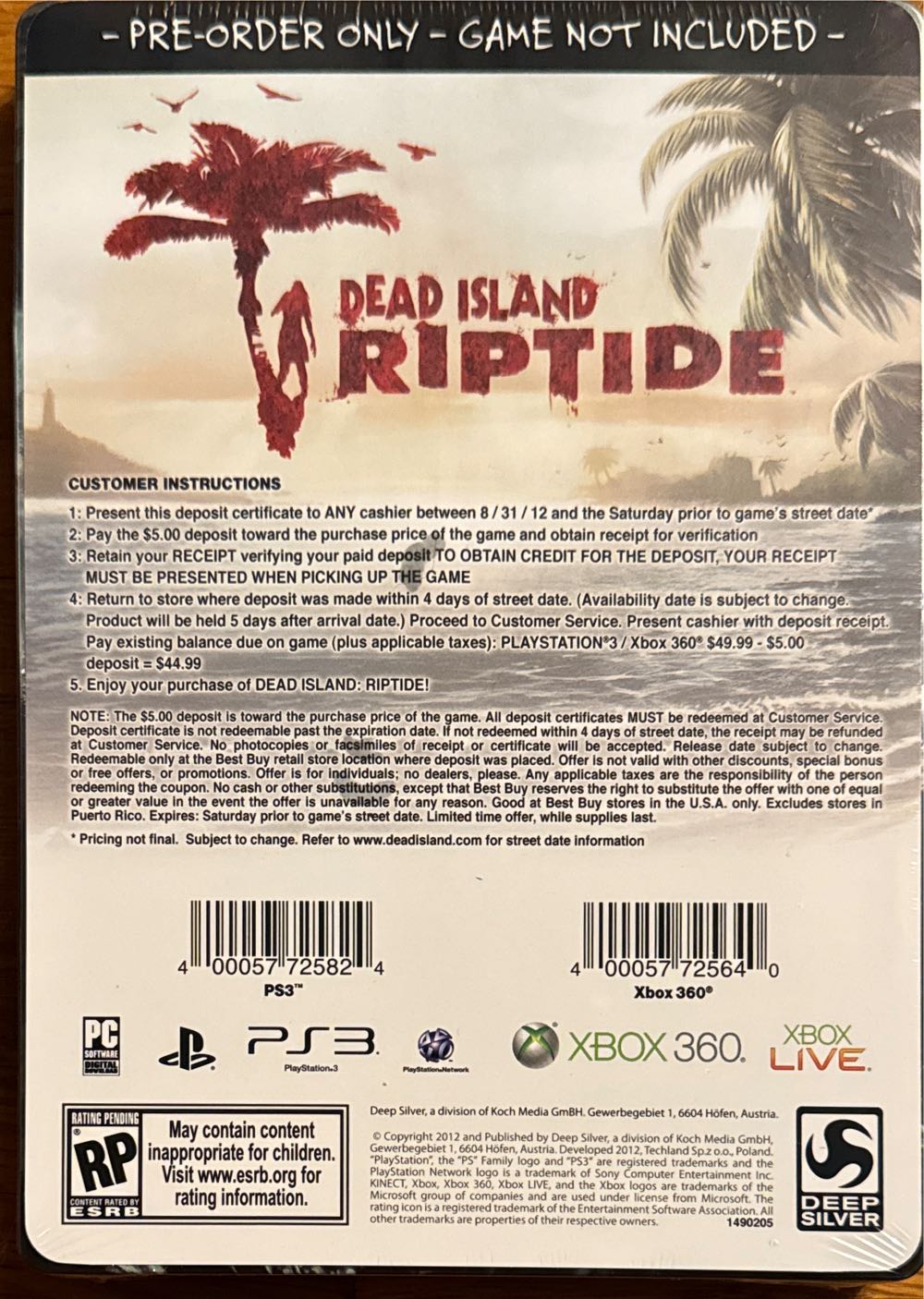 Dead Island Riptide Rigor Mortis Edition Steelbook - Sony PlayStation 3 (PS3) (Deep Silver - 4) video game collectible [Barcode 816819010501] - Main Image 4