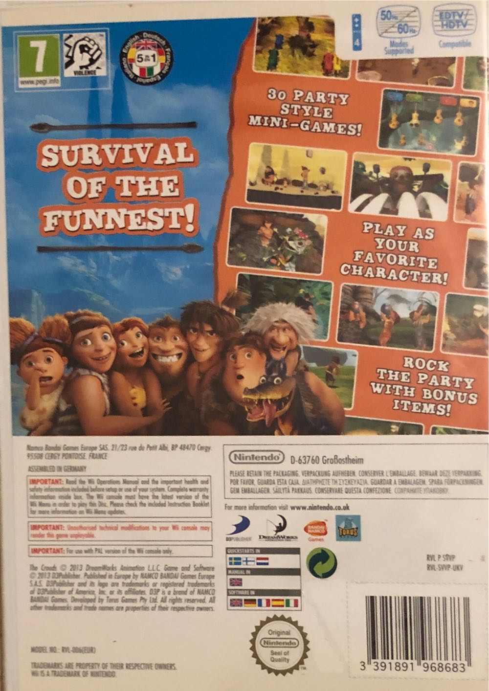 The Croods Prehistoric Party - Nintendo Wii (Age Tec, D3 Publishers - 5) video game collectible [Barcode 3391891968683] - Main Image 2