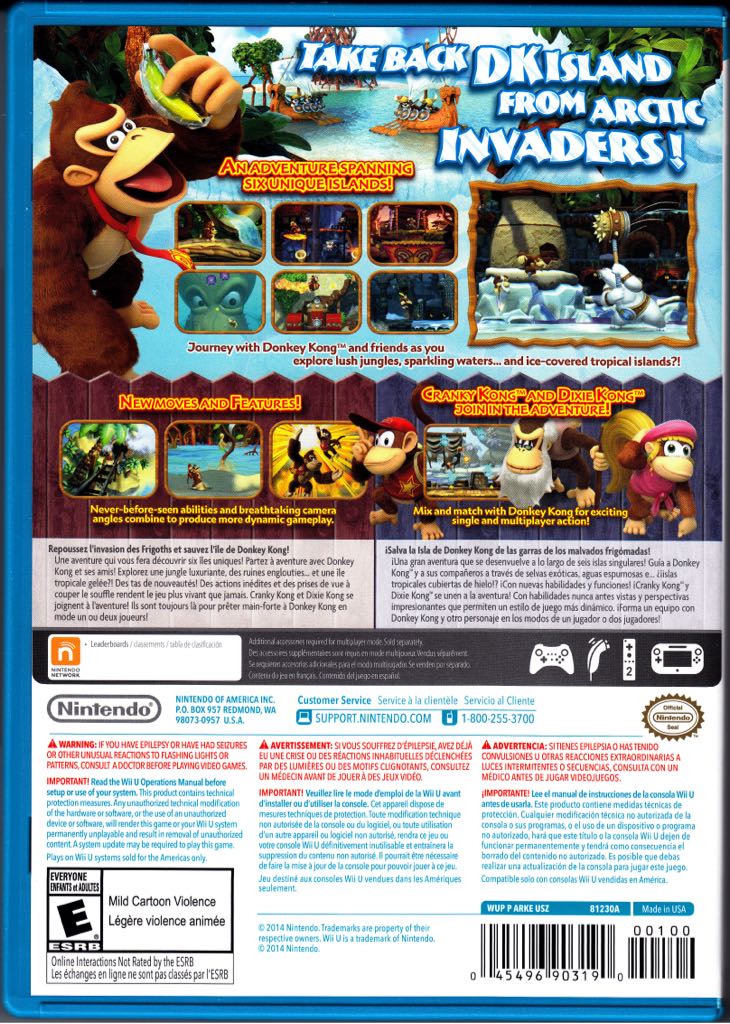Donkey Kong Country: Tropical Freeze - Nintendo Wii U (Nintendo - 2) video game collectible [Barcode 045496332716] - Main Image 2