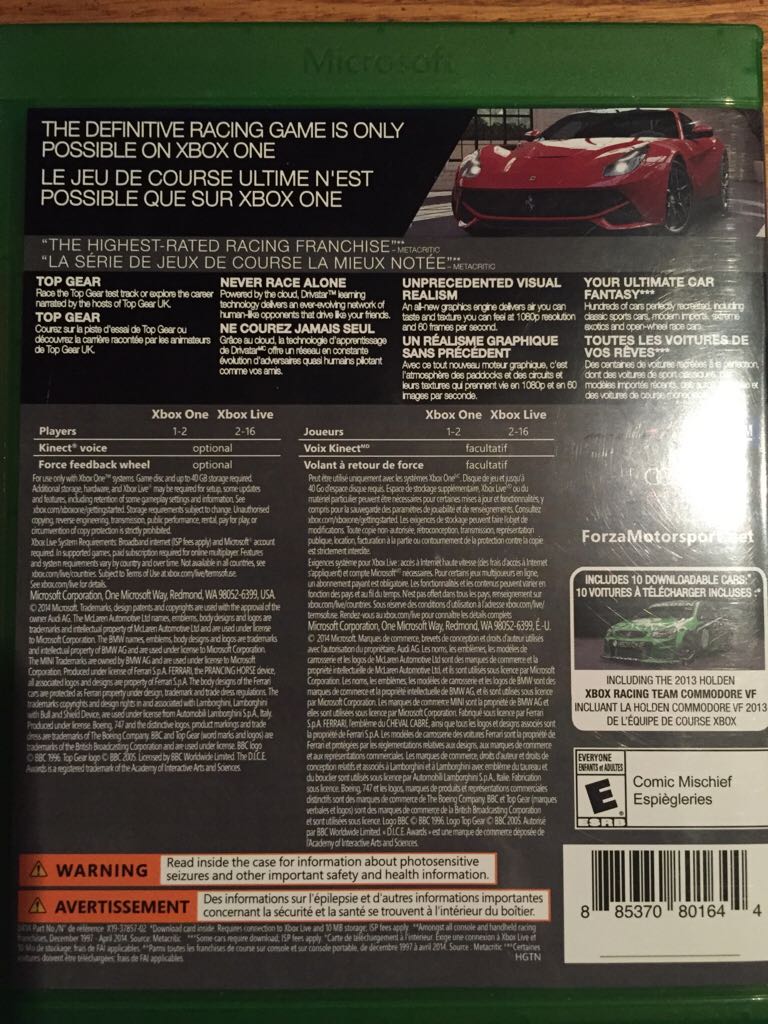 Forza Motorsports 5 - Microsoft Xbox One video game collectible [Barcode 885370801644] - Main Image 2