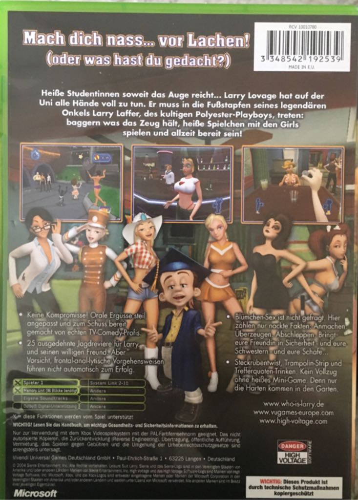 Leisure Suit Larry: Magna Cum Laude - Microsoft Xbox (Sierra - 1) video game collectible [Barcode 3348542192539] - Main Image 2