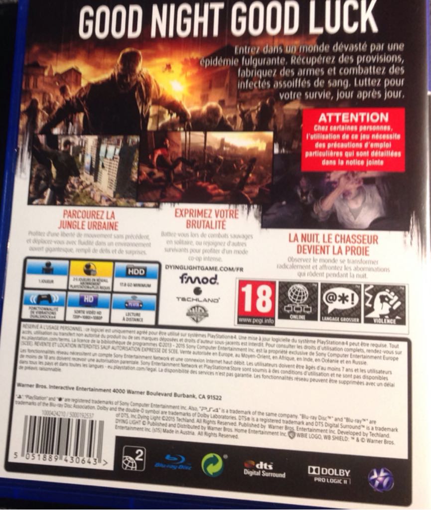 Dying Light - Sony PlayStation 4 (PS4) (WB Interactive Entertainment - 1) video game collectible [Barcode 5051889430643] - Main Image 2