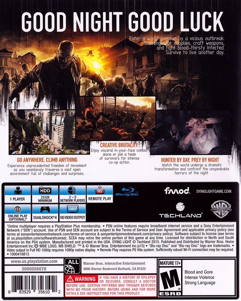 Dying Light - Valve Steam (Warner Bros Interactive - 1-4) video game collectible [Barcode 5907577279325] - Main Image 2