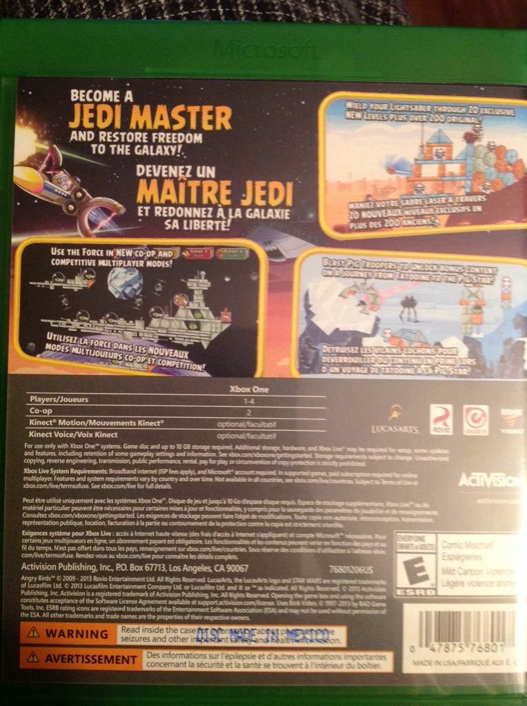 Angry Birds: Star Wars - Microsoft Xbox One (Activision - 1-4) video game collectible [Barcode 047875768017] - Main Image 2