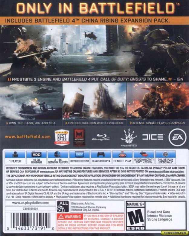 Battelfield 4 - Sony PlayStation 4 (PS4) video game collectible - Main Image 2