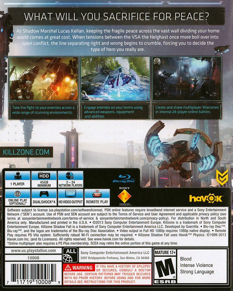 Killzone Shadow Fall - Sony PlayStation 4 (PS4) (Sony Computer Entertainment - 1) video game collectible [Barcode 711719100089] - Main Image 2