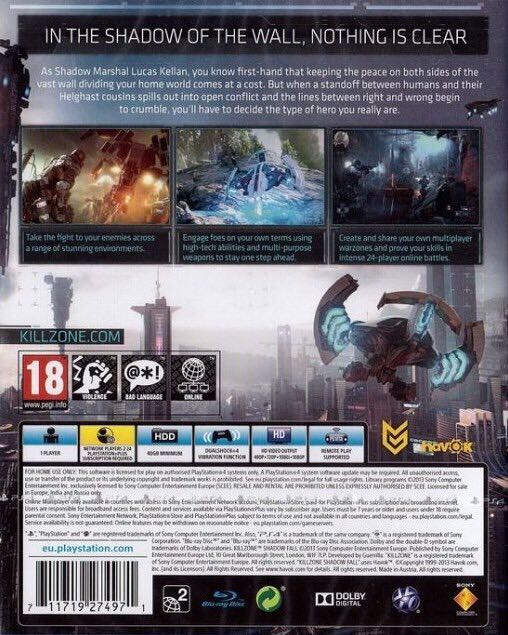Killzone Shadow Fall - Sony PlayStation 4 (PS4) (Sony Computer Entertainment - 1) video game collectible [Barcode 777725627187] - Main Image 2