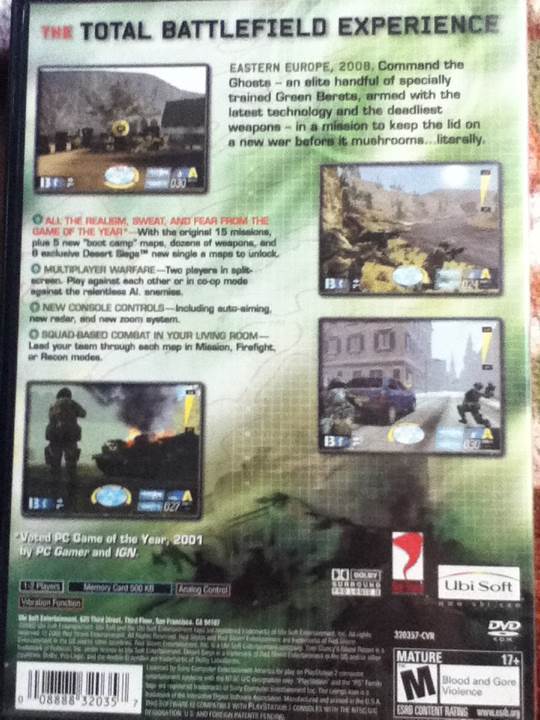 Tom Clancy Ghost Recon Squad Based Battlefield Combat  - Sony PlayStation 2 (PS2) (2) video game collectible - Main Image 2