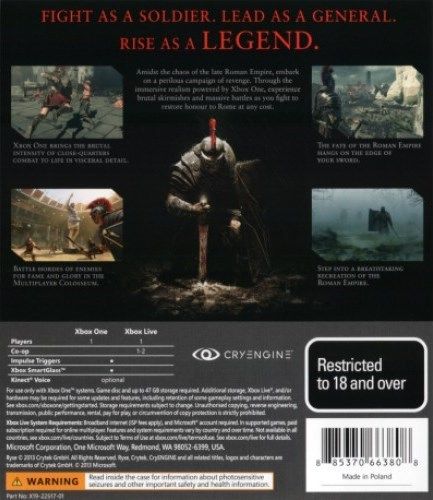 Ryse: Son of Rome - Microsoft Xbox One (Microsoft Studios - 1) video game collectible - Main Image 2