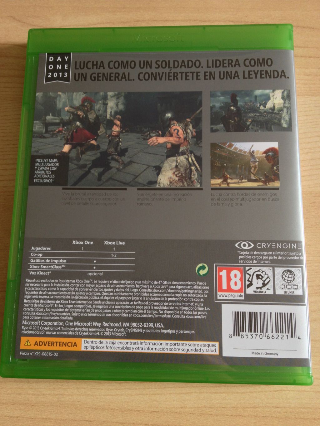 Ryse: Son of Rome - Microsoft Xbox (Microsoft Studios - 1) video game collectible - Main Image 2