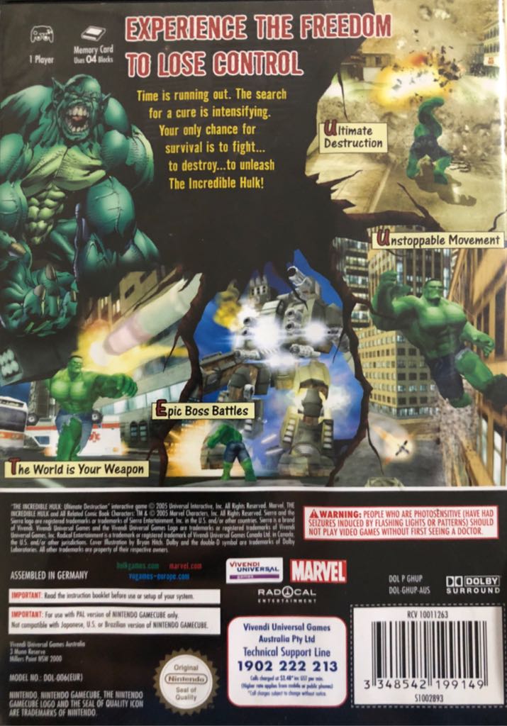 The Incredible Hulk Ultimate Destruction - Nintendo GameCube video game collectible [Barcode 3348542199149] - Main Image 2